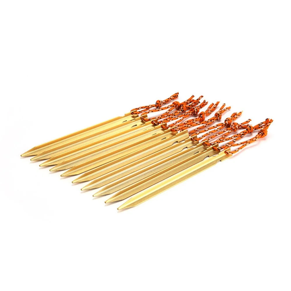 4Pcs/Set AOTU AT6535 Aluminum Alloy Triangular Shape Tent Nail Peg Tent Stake - Random Color - 6