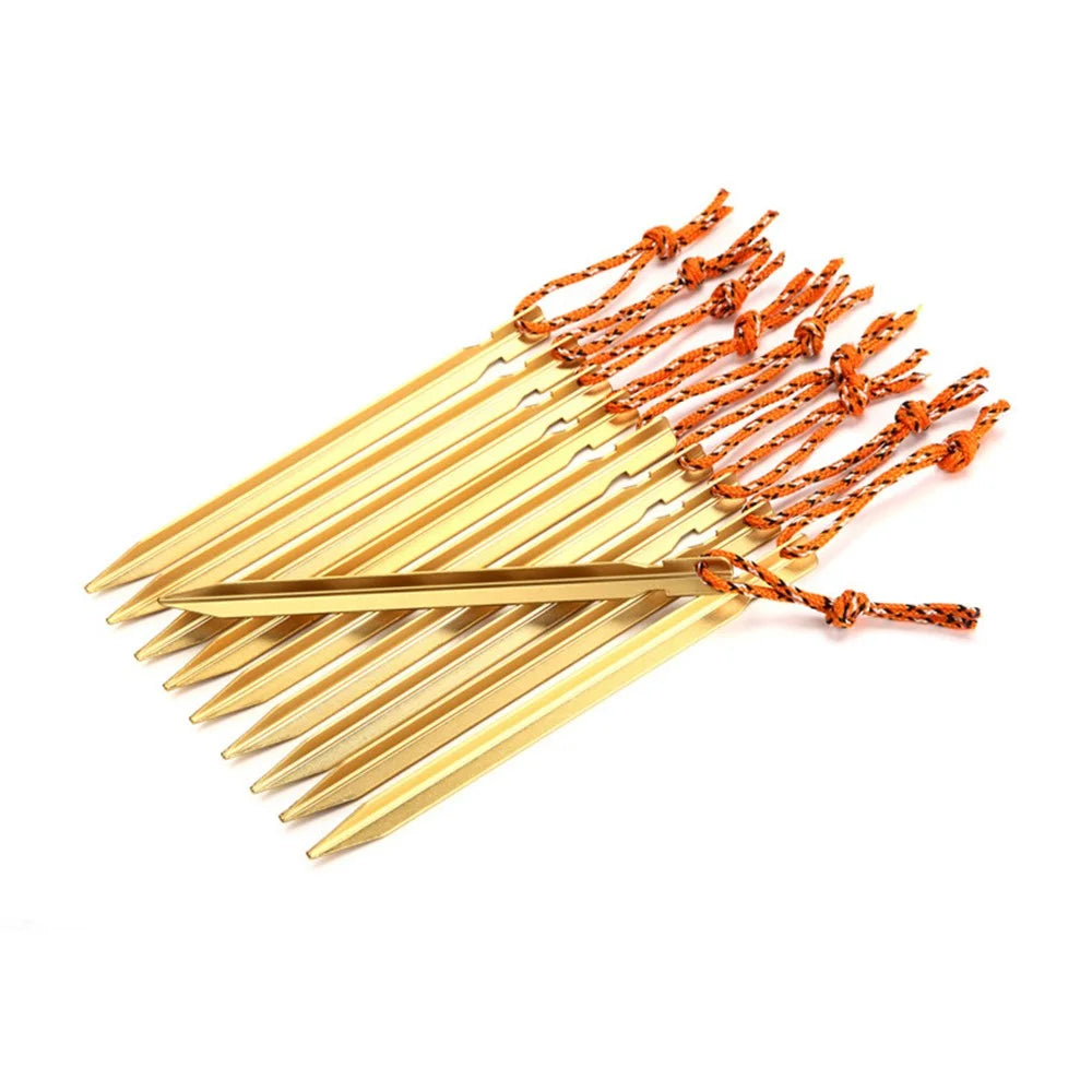 4Pcs/Set AOTU AT6535 Aluminum Alloy Triangular Shape Tent Nail Peg Tent Stake - Random Color - 7