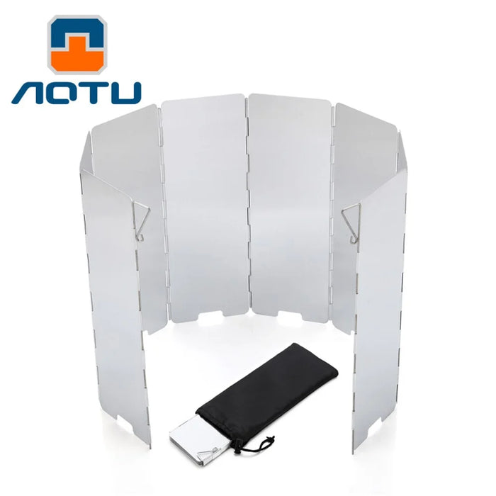 AOTU AT6343 8pcs Aluminum Alloy Outdoor Windshields for Picnic Stove - 1