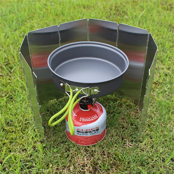 AOTU AT6343 8pcs Aluminum Alloy Outdoor Windshields for Picnic Stove - 2