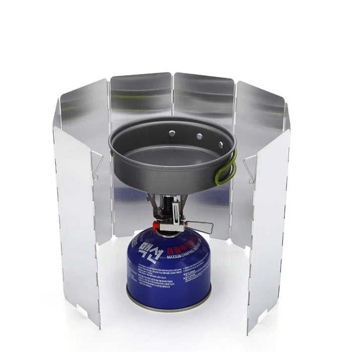 AOTU AT6343 8pcs Aluminum Alloy Outdoor Windshields for Picnic Stove - 5