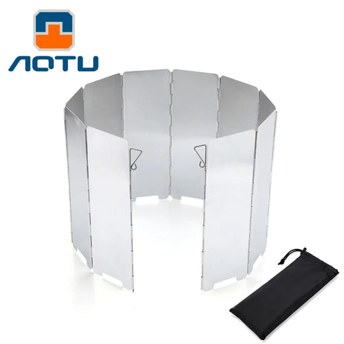 AOTU AT6344 10pcs Aluminum Alloy Outdoor Windshield for Barbecue Stove - 1