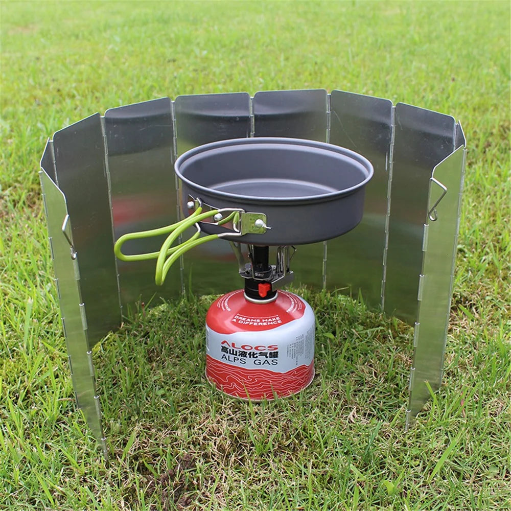 AOTU AT6344 10pcs Aluminum Alloy Outdoor Windshield for Barbecue Stove - 4