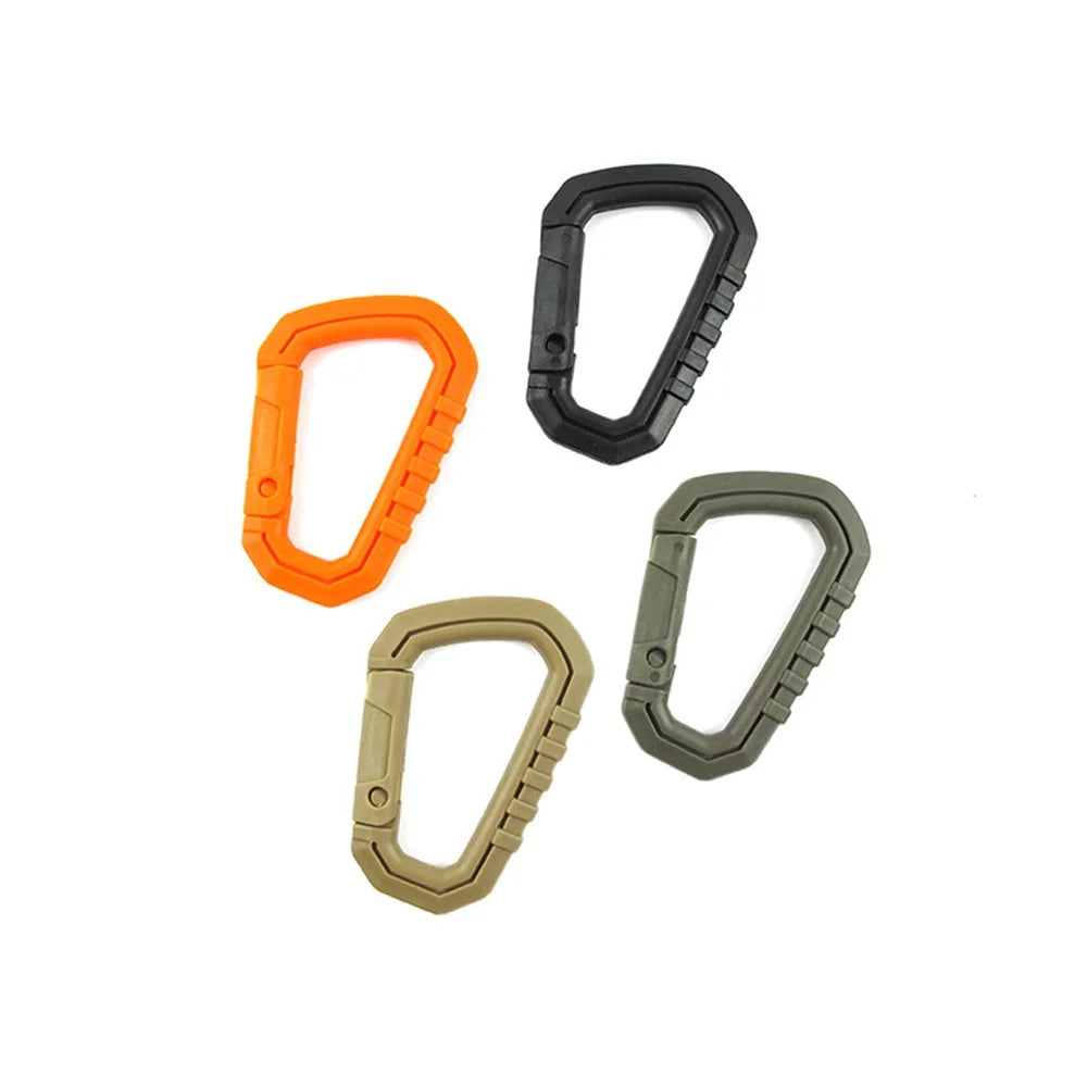 4 Pcs AOTU D-Shape Hard Plastic Carabiner Clip PVC Spring Snap Hook Carabiner for Camping Hiking Everyday Use - 2