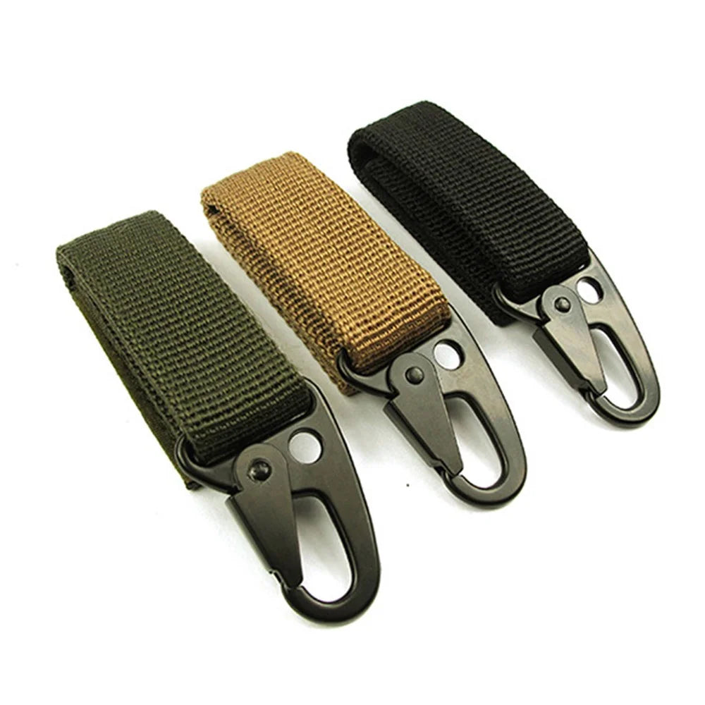 AOTU Tactical Ribbon Buckle Keychain Carabiner Nylon Belt  Gear Keeper - Random Color - 2