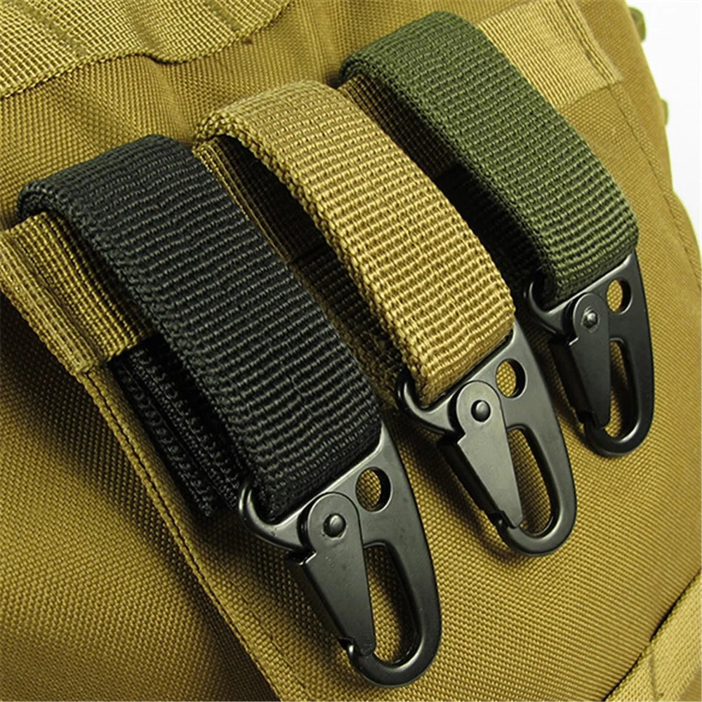 AOTU Tactical Ribbon Buckle Keychain Carabiner Nylon Belt  Gear Keeper - Random Color - 3