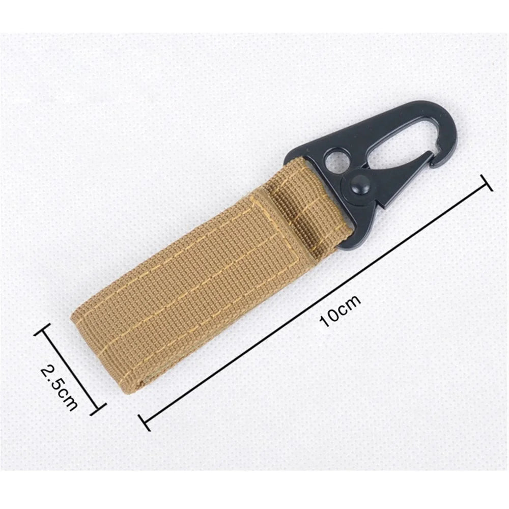 AOTU Tactical Ribbon Buckle Keychain Carabiner Nylon Belt  Gear Keeper - Random Color - 5