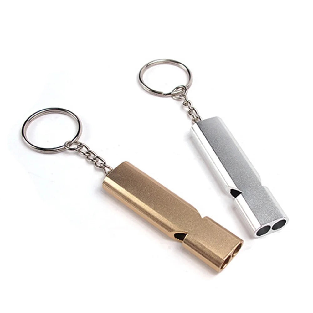 2Pcs/Set AOTU Outdoor Camping Hiking Tool Aluminum Alloy Emergency Survival Whistle Key Chain - Random Color - 3