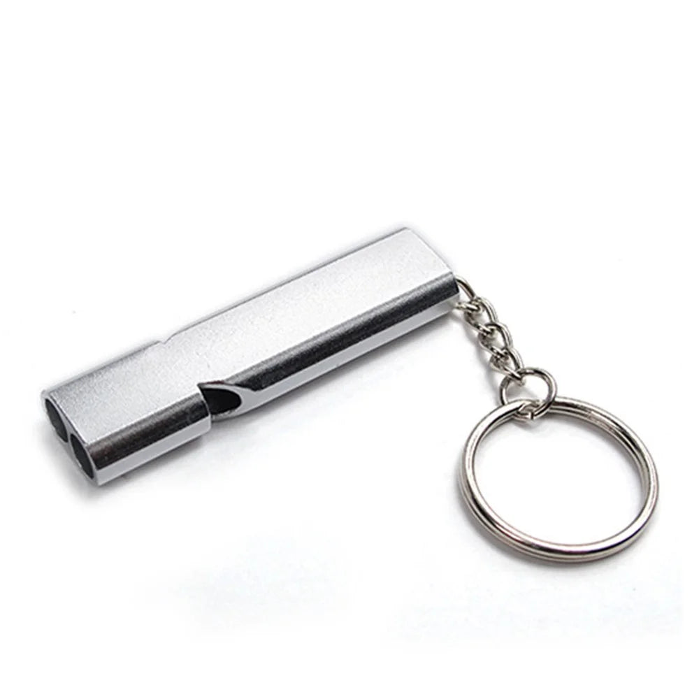 2Pcs/Set AOTU Outdoor Camping Hiking Tool Aluminum Alloy Emergency Survival Whistle Key Chain - Random Color - 4