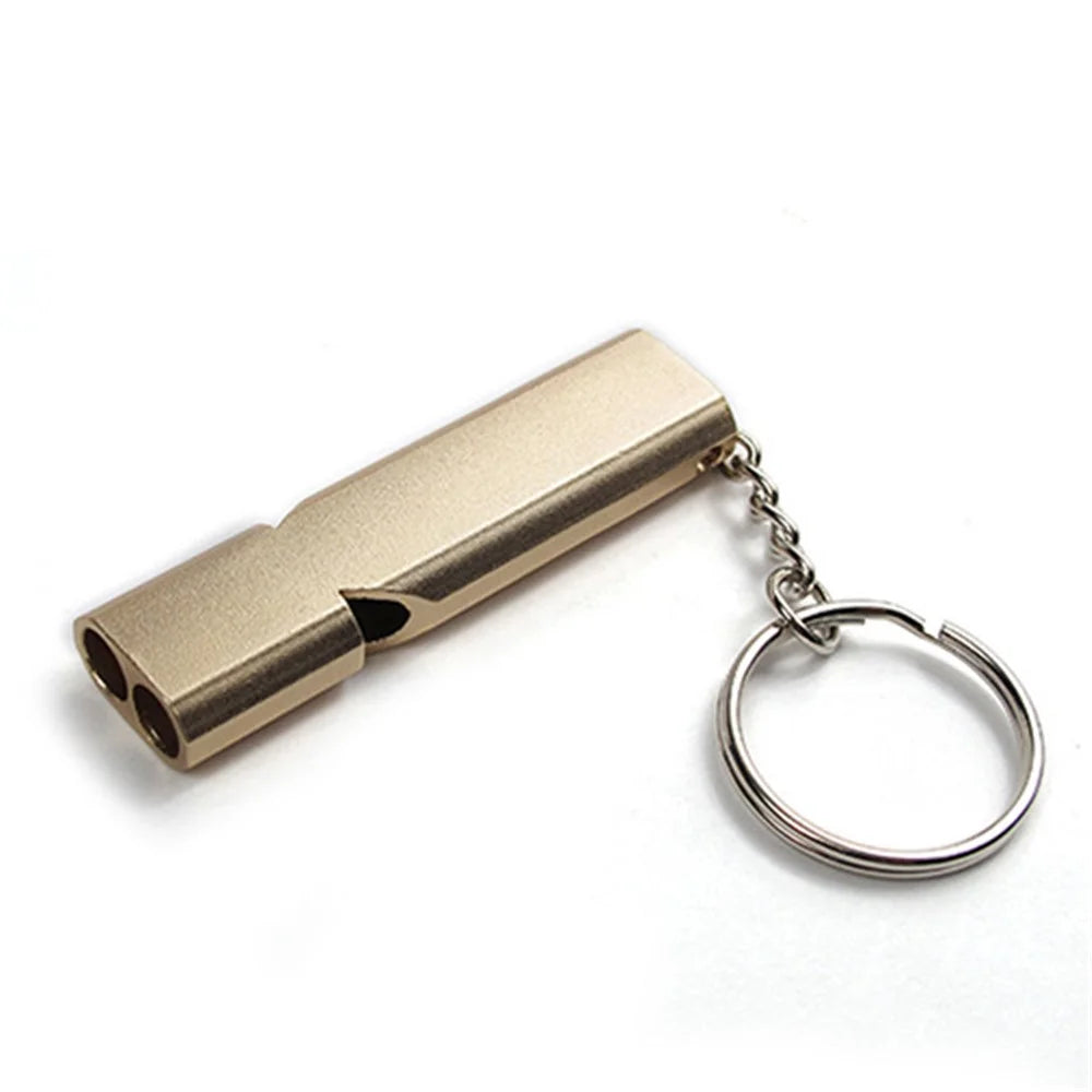 2Pcs/Set AOTU Outdoor Camping Hiking Tool Aluminum Alloy Emergency Survival Whistle Key Chain - Random Color - 6