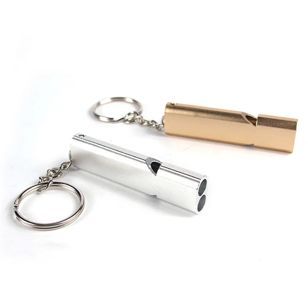 2Pcs/Set AOTU Outdoor Camping Hiking Tool Aluminum Alloy Emergency Survival Whistle Key Chain - Random Color - 7