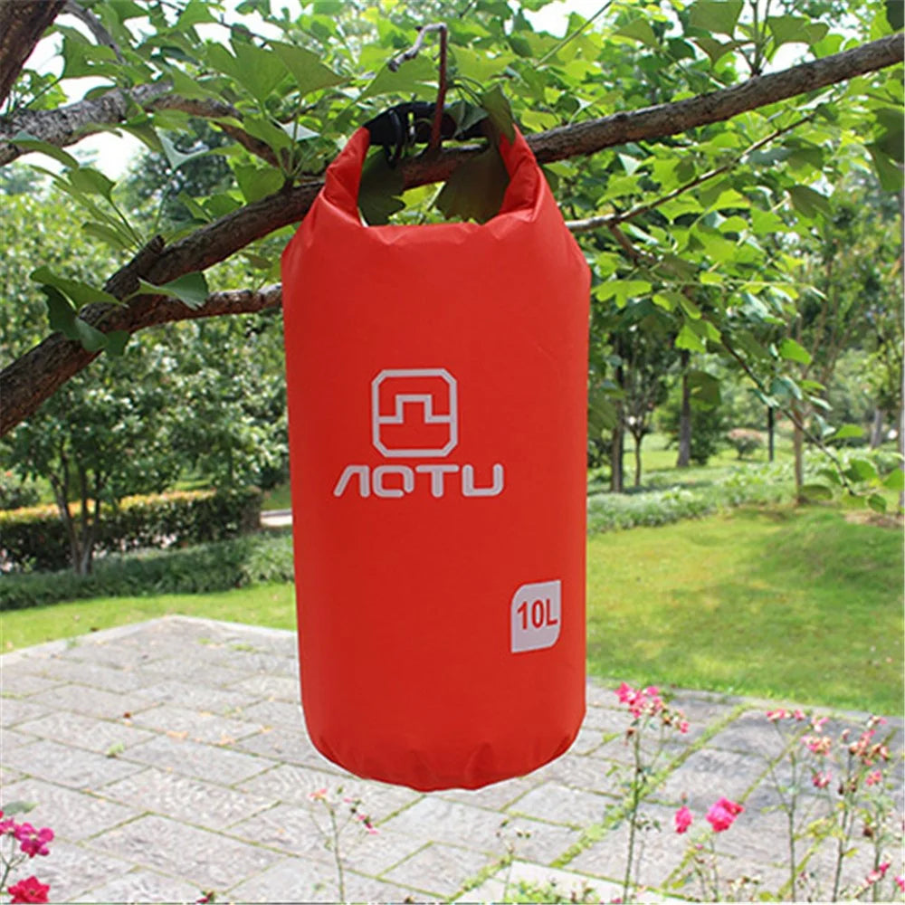 AOTU AT6613 10L Bucket Shape Outdoor Waterproof Swimming Bag - Red - 1