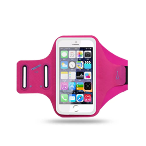 Universal 6.2 inch Smartphones Sports Chinlon Lycra Armband Punch Case for Running Fitness and Cycling, Phone Compartment Size: 8 x 16.5cm - Rose - 1