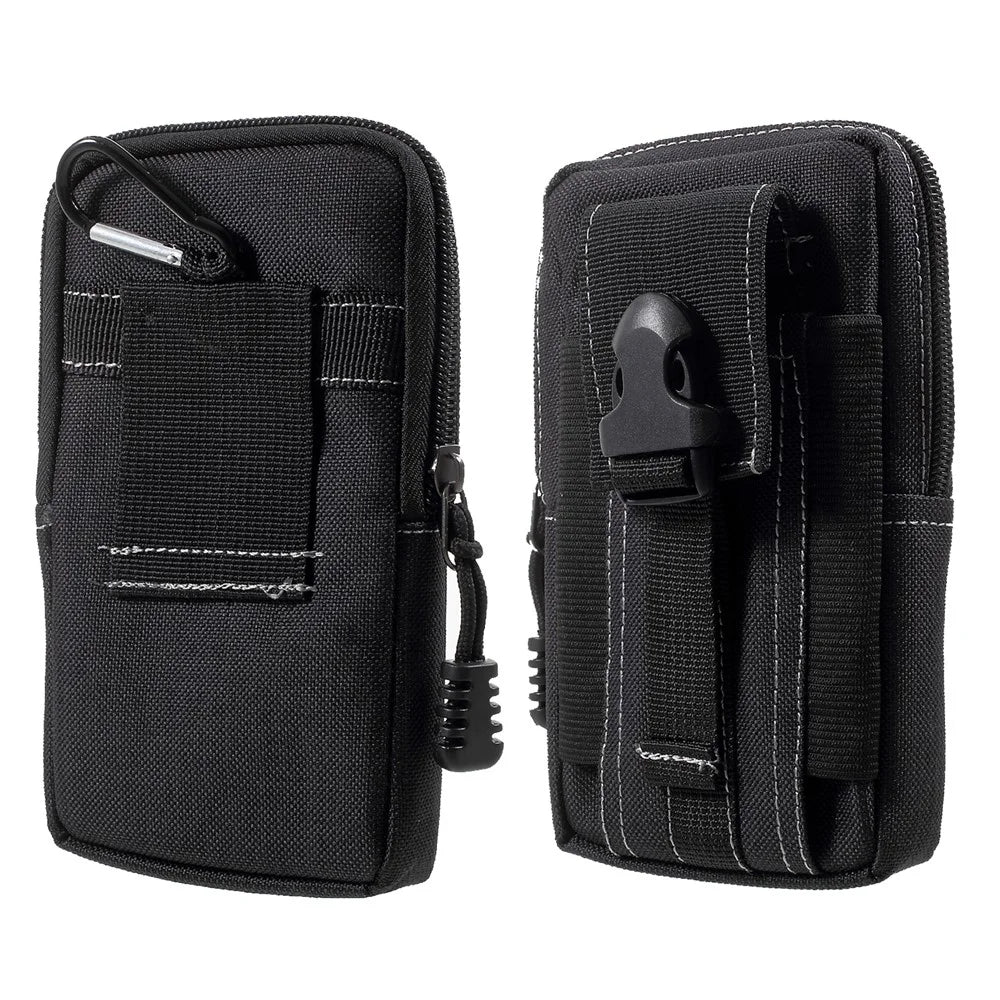 EDC Utility Gadget Bag with Cell Phone Holster Waist Pack Outdoor Tactical Pouch - Black - 1