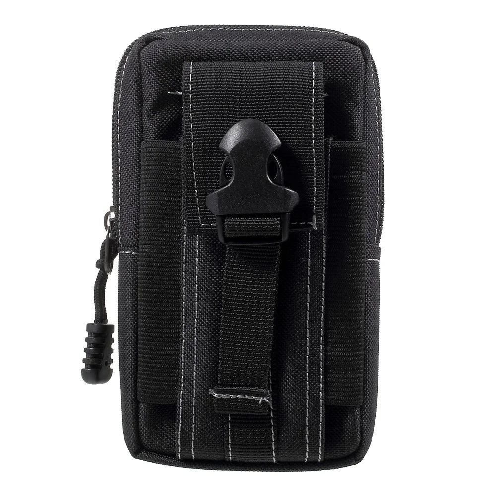 EDC Utility Gadget Bag with Cell Phone Holster Waist Pack Outdoor Tactical Pouch - Black - 2