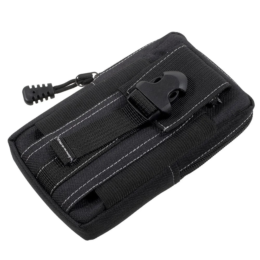 EDC Utility Gadget Bag with Cell Phone Holster Waist Pack Outdoor Tactical Pouch - Black - 3