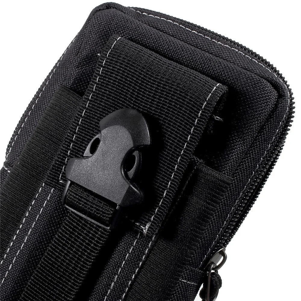 EDC Utility Gadget Bag with Cell Phone Holster Waist Pack Outdoor Tactical Pouch - Black - 5