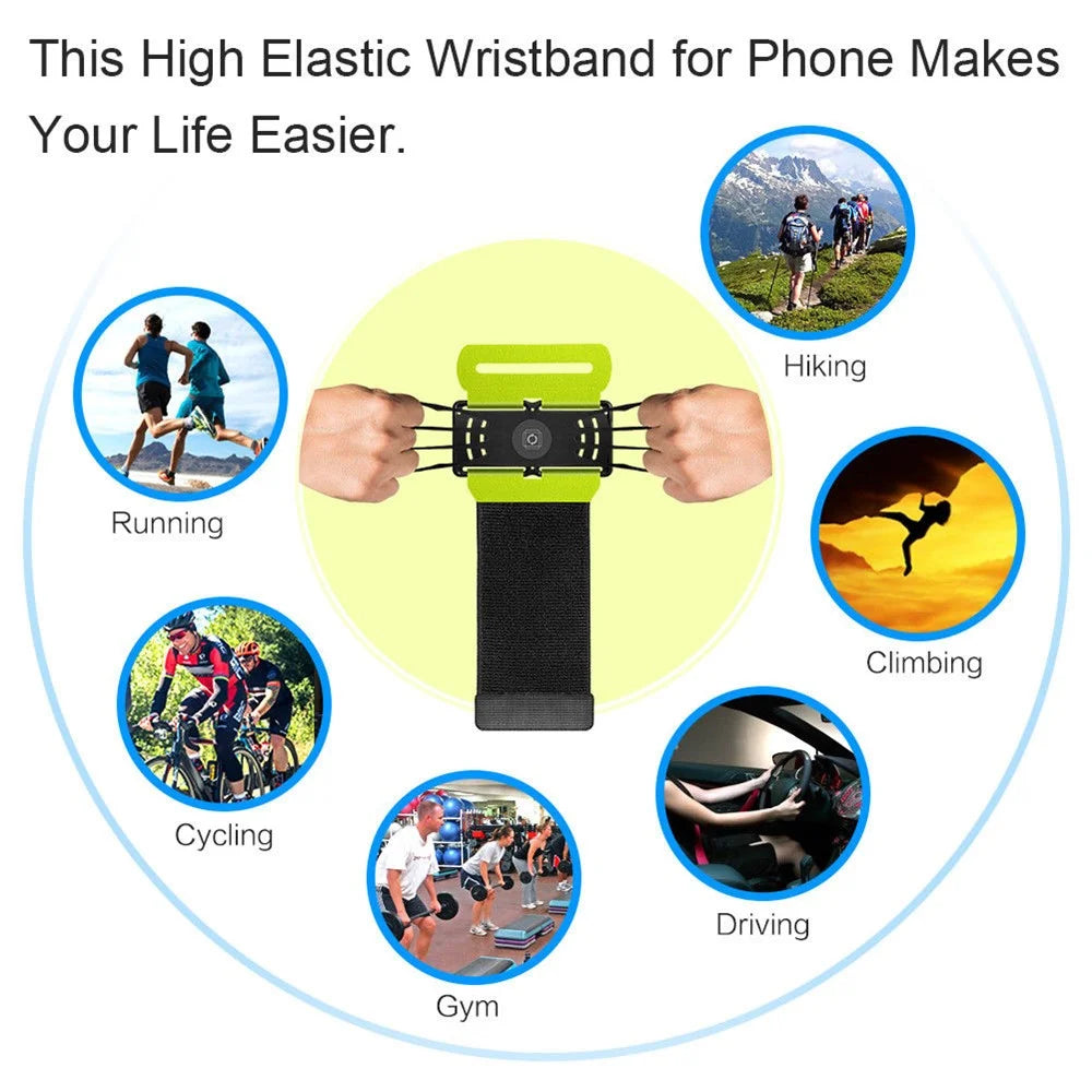 180-degree Rotatable Sport Cycling Running Cellphone Holder Wrist Strap Armband for 4-6 inches Phone - Black - 3