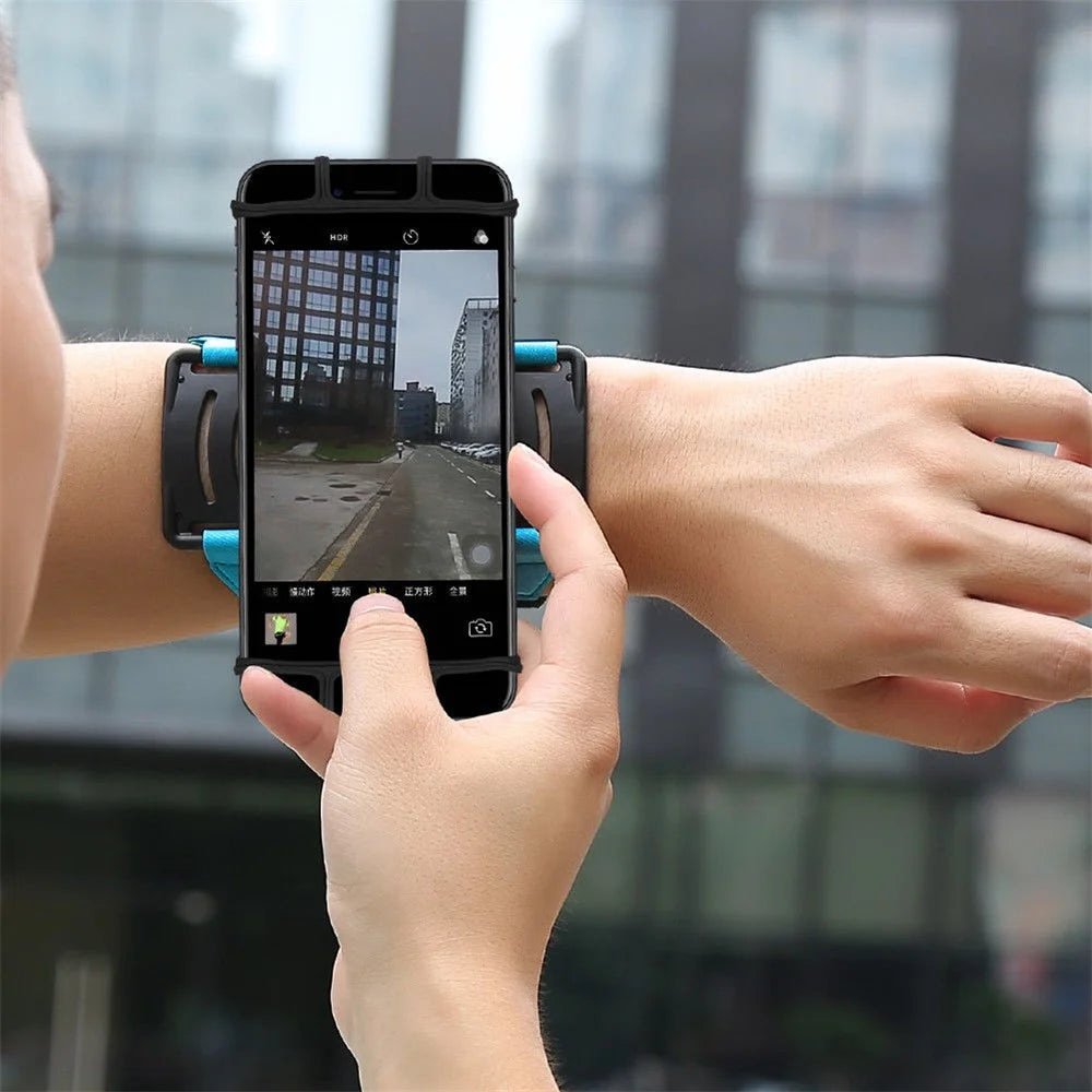 180-degree Rotatable Sport Cycling Running Cellphone Holder Wrist Strap Armband for 4-6 inches Phone - Black - 4