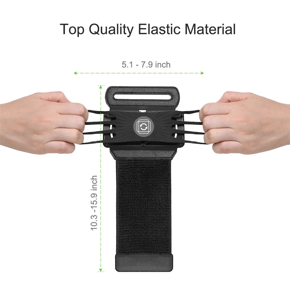 180-degree Rotatable Sport Cycling Running Cellphone Holder Wrist Strap Armband for 4-6 inches Phone - Black - 7