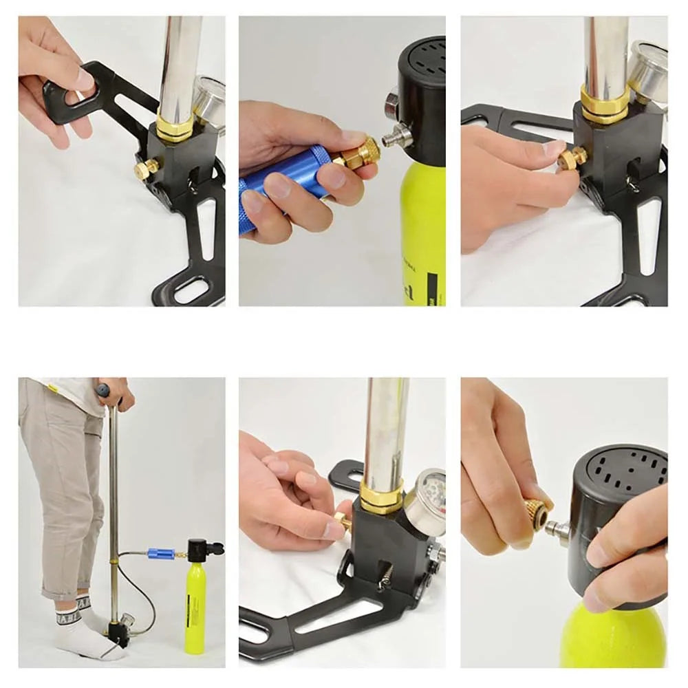SMACO AT875 Mini Hand Operated High Pressure Air Pump Diving Equipment - 3