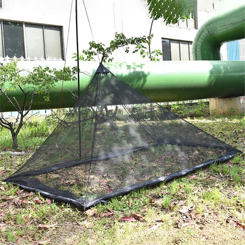 Portable Backpacking Tent for Single Camping Bed Anti Mosquito Net Bed Tent Mesh Decor - Black - 1