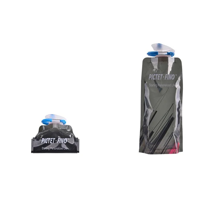 PICTET.FINO 700ML Foldable Sport Bottle Food-graded Outdoor Drinking Bottle - Grey - 2