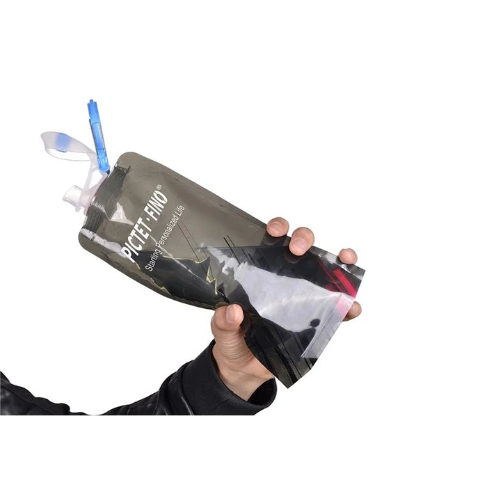 PICTET.FINO 700ML Foldable Sport Bottle Food-graded Outdoor Drinking Bottle - Grey - 7