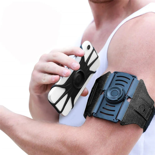 VUP Detachable 360 Degrees Rotatable Phone Holder Armband for Hiking Cycling Running Jogging - Black - 1