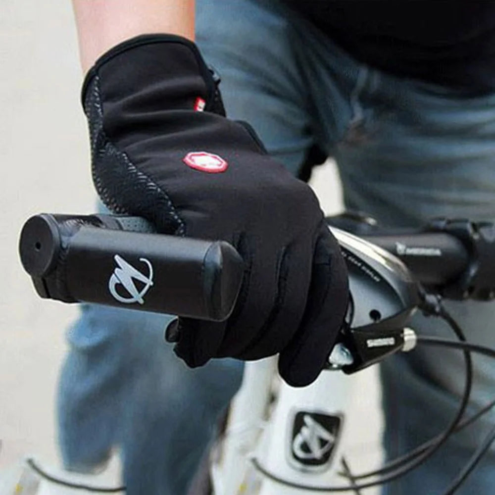 1 Pair Windproof Touch Screen Gloves with Non-Slip Grip and Warm Lining for Skiing Cycling - Black / S - 7