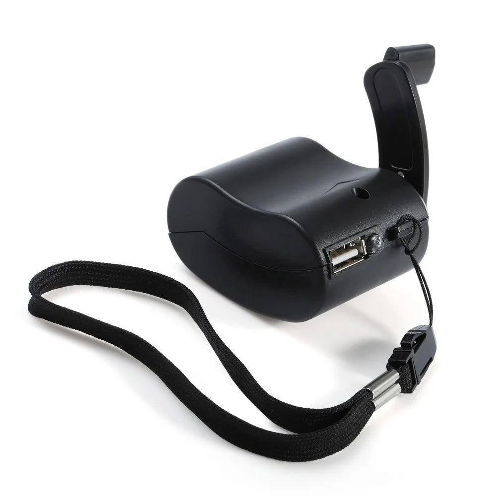 Universal Outdoor Hand-crank Manual USB Emergency Charger for iPhone Samsung Etc. Mobile Phones - Black - 5