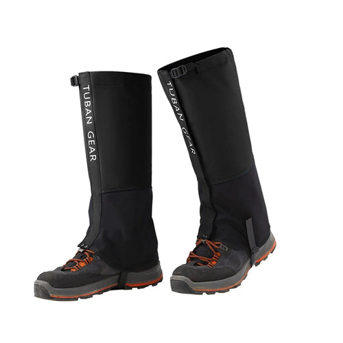 TUBAN Gear Reinforced TPU Strap Breathable 500D Nylon Hiking Gaiters Snow Gaiters - Black / Size: M - 1