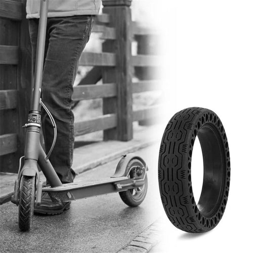 Non-inflatable Shock-absorbing Honeycomb Solid Tire Anti-explosion Rubber Tire Scooter Accessories for Xiaomi M365 Electric Scooter - Black - 1