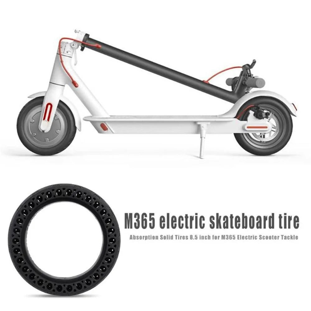 Non-inflatable Shock-absorbing Honeycomb Solid Tire Anti-explosion Rubber Tire Scooter Accessories for Xiaomi M365 Electric Scooter - Black - 3