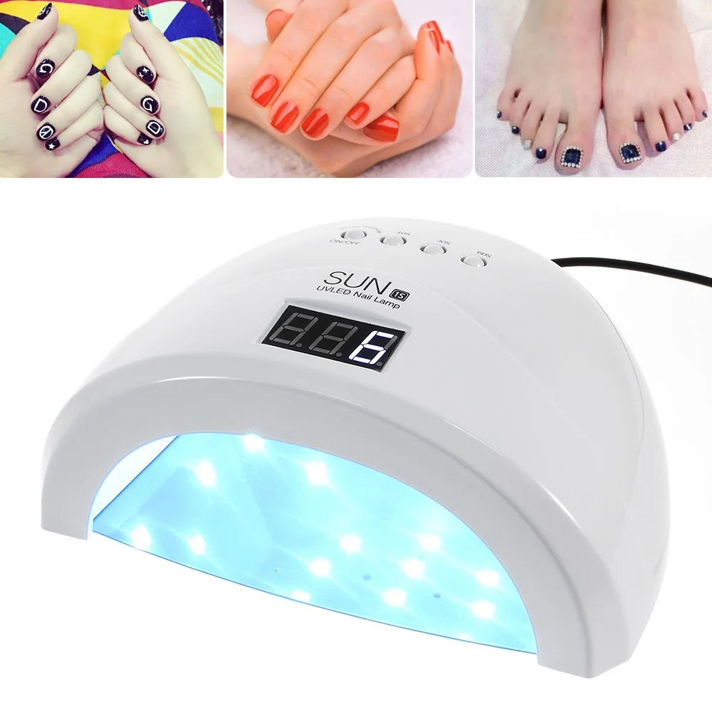 SUN 1S 48W Nails and Toe Nail Curing UV Nail Lamp Dryer with LED Display - EU Plug - 1