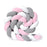 200cm Length Baby Bed Bumper Weaving Plush Baby Crib Protector - Grey/White/Pink - 1