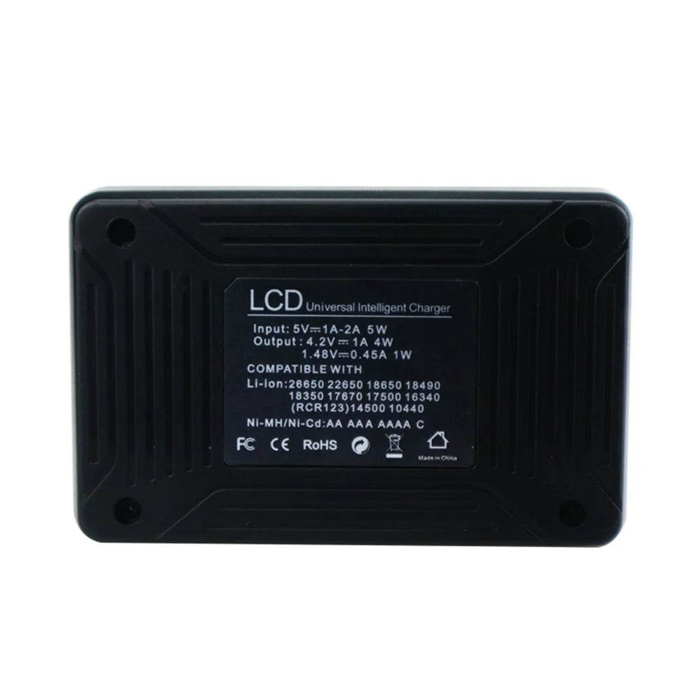 YS-1 Universal Ni-MH Ni-Cd A AA AAA AAAA C Battery Charger for 26650/22650/20700/21700/18650/18490/18350/17670/17500/16340(RCR123)/14500/10440 Battery with LCD Dislay - 2