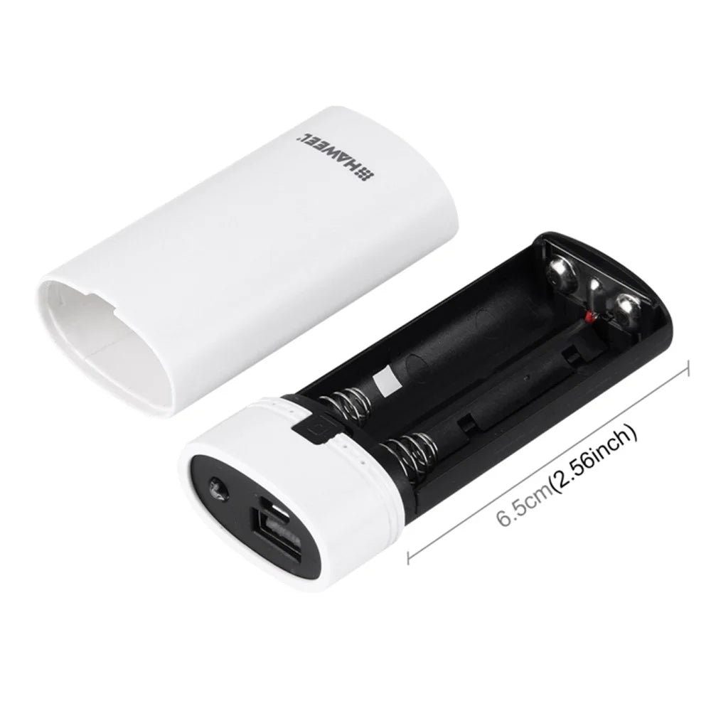 HAWEEL Portable 2 x 18650 Charger Box Power Bank and Battery Charger Box with LCD Power Display - White - 4