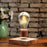 Magnetic Levitating Light Bulb Desk Wood Grain Floating Lamp Home Office Decor - EU Plug - 1