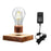 Magnetic Levitating Light Bulb Desk Wood Grain Floating Lamp Home Office Decor - EU Plug - 2