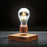 Magnetic Levitating Light Bulb Desk Wood Grain Floating Lamp Home Office Decor - EU Plug - 5