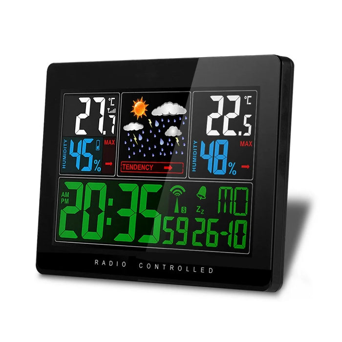 Temperature Humidity Wireless Weather Forecast Station Alarm and Snooze Thermometer Hygrometer Clock - EU Plug - 6