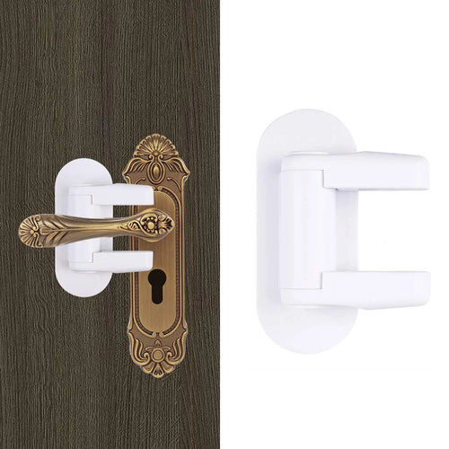 2PCS Door Handle Safety Lock Child Safety Door Lever Lock with Adhesive - 1