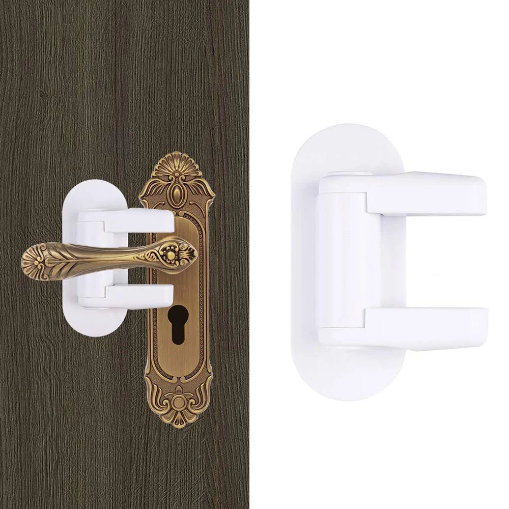 2PCS Door Handle Safety Lock Child Safety Door Lever Lock with Adhesive - 1