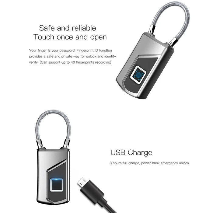 Intelligent Waterproof Fingerprint Luggage Suitcase Backpack Lock - 5
