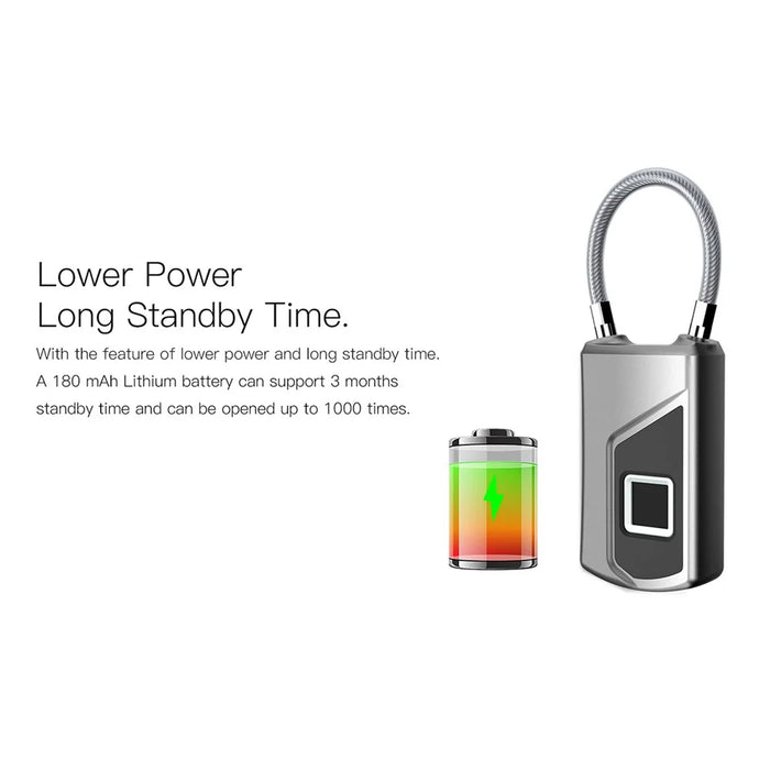 Intelligent Waterproof Fingerprint Luggage Suitcase Backpack Lock - 7