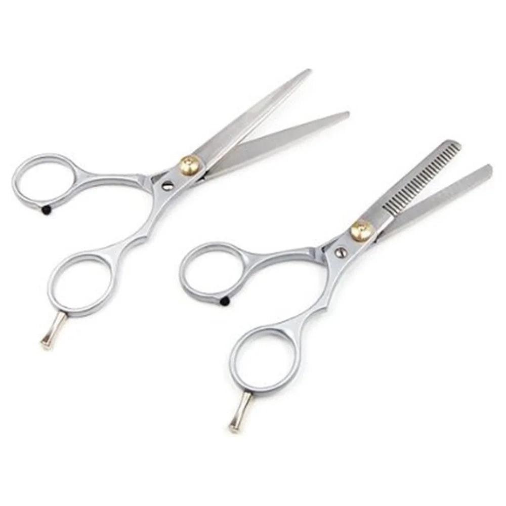 2Pcs/Set Professional Haircut Barber Scissor + Thinning Shear with Leather Package Bag - 1