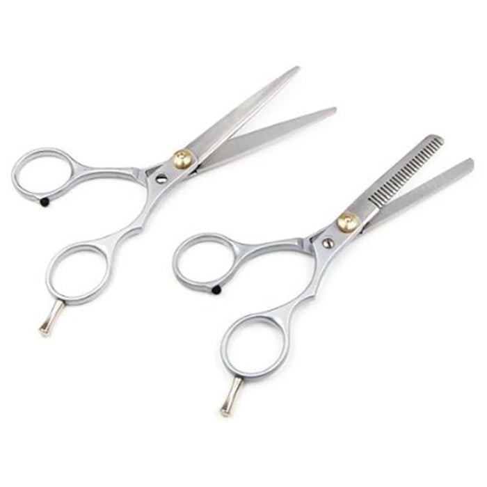 2Pcs/Set Professional Haircut Barber Scissor + Thinning Shear with Leather Package Bag - 1