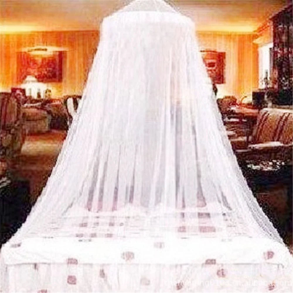 Summer Hanging Round Dome Canopy Princess Mosquito Net Bed Netting - White - 1