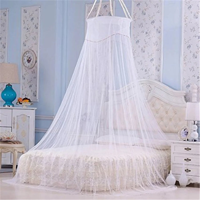 Summer Hanging Round Dome Canopy Princess Mosquito Net Bed Netting - White - 4